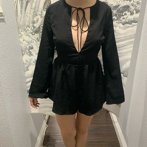 Black Tobi tie front romper